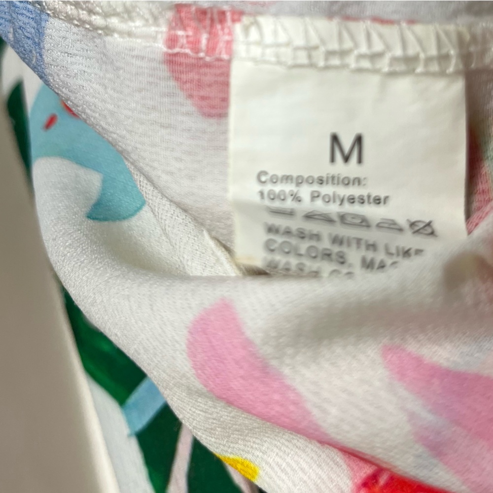Colorful Dog Print Button-Up Top Blouse Long Sleeve Size M - Picture 4 of 6